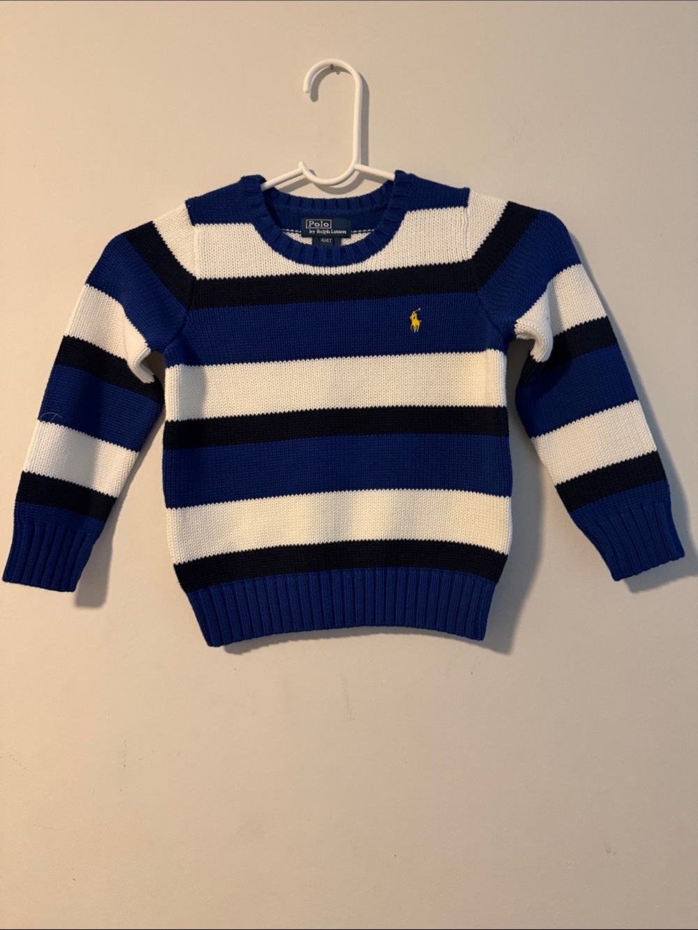 Polo by Ralph Lauren Blue, White & Black Striped Kids Sweater